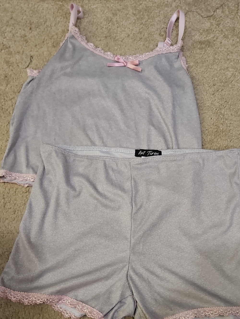 lavender & Pink Lace Cami and Shorts Sleep Set